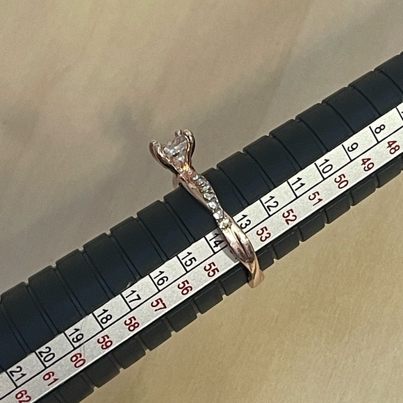 Princess Cut Faux Rose Gold Diamond Wedding Ring Promise Ring Engagement Ring - Picture 5 of 8